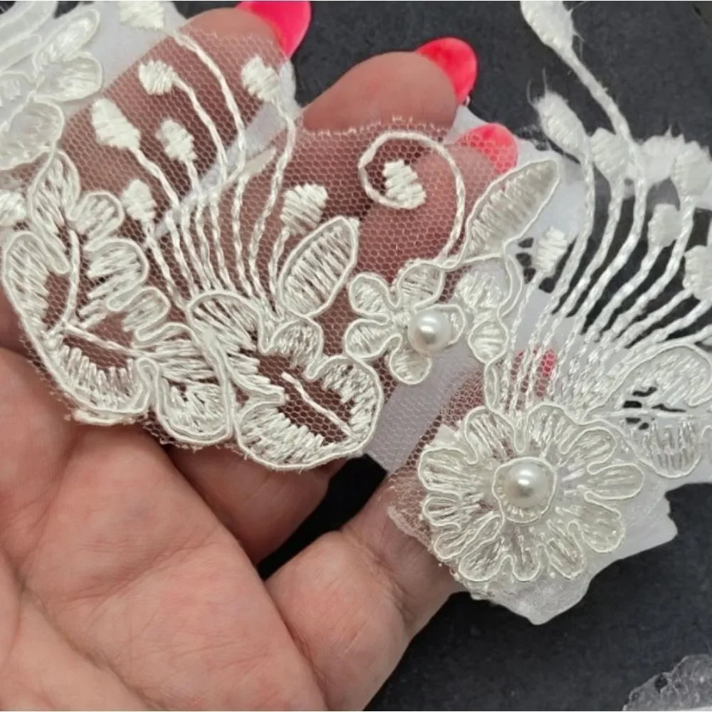 Wedding Bridal Garter White Pearl Lace Wide Elastic Bride Lingerie Traditional
